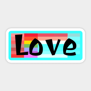 Love In A Color Block Sticker